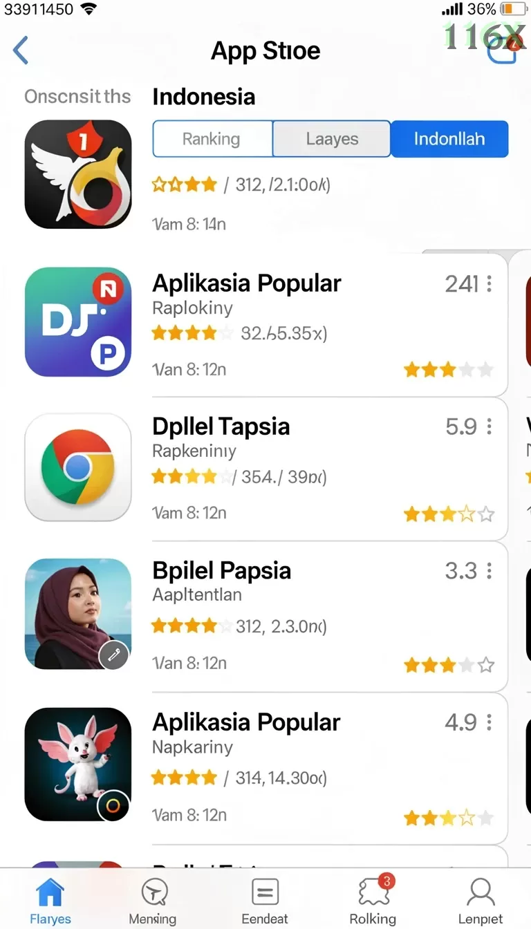 Cuplikan layar SUPERVIP — menu navigasi